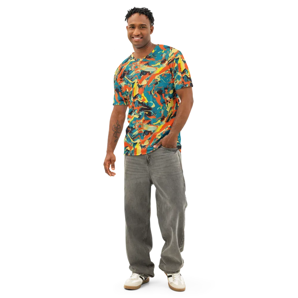 Abstract Tango on Men's Cotton Crew Neck T-Shirt — Front