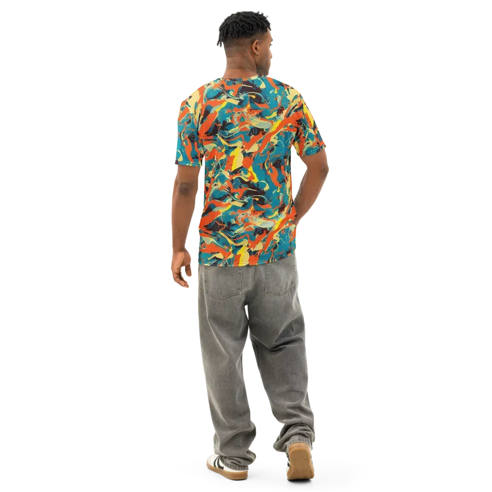 Abstract Tango on Men's Cotton Crew Neck T-Shirt — Back