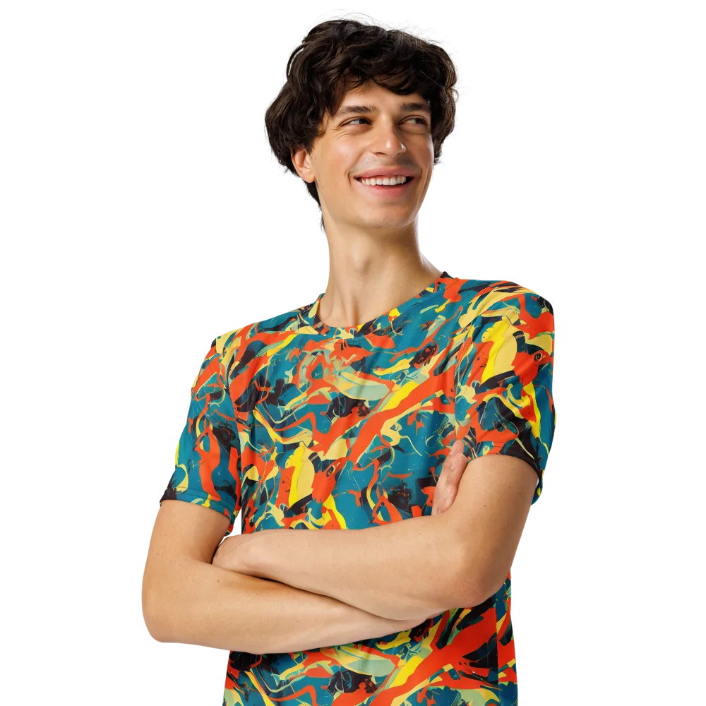 Abstract Tango on Men's Crew Neck T-Shirt — Left Front