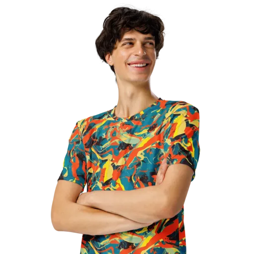 Abstract Tango on a Men's Crew Neck T-Shirt