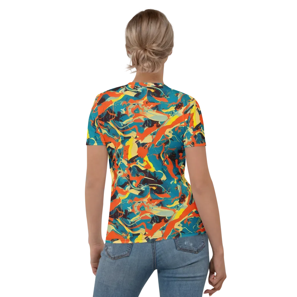Abstract Tango on Women's Crew Neck T-Shirt — Back