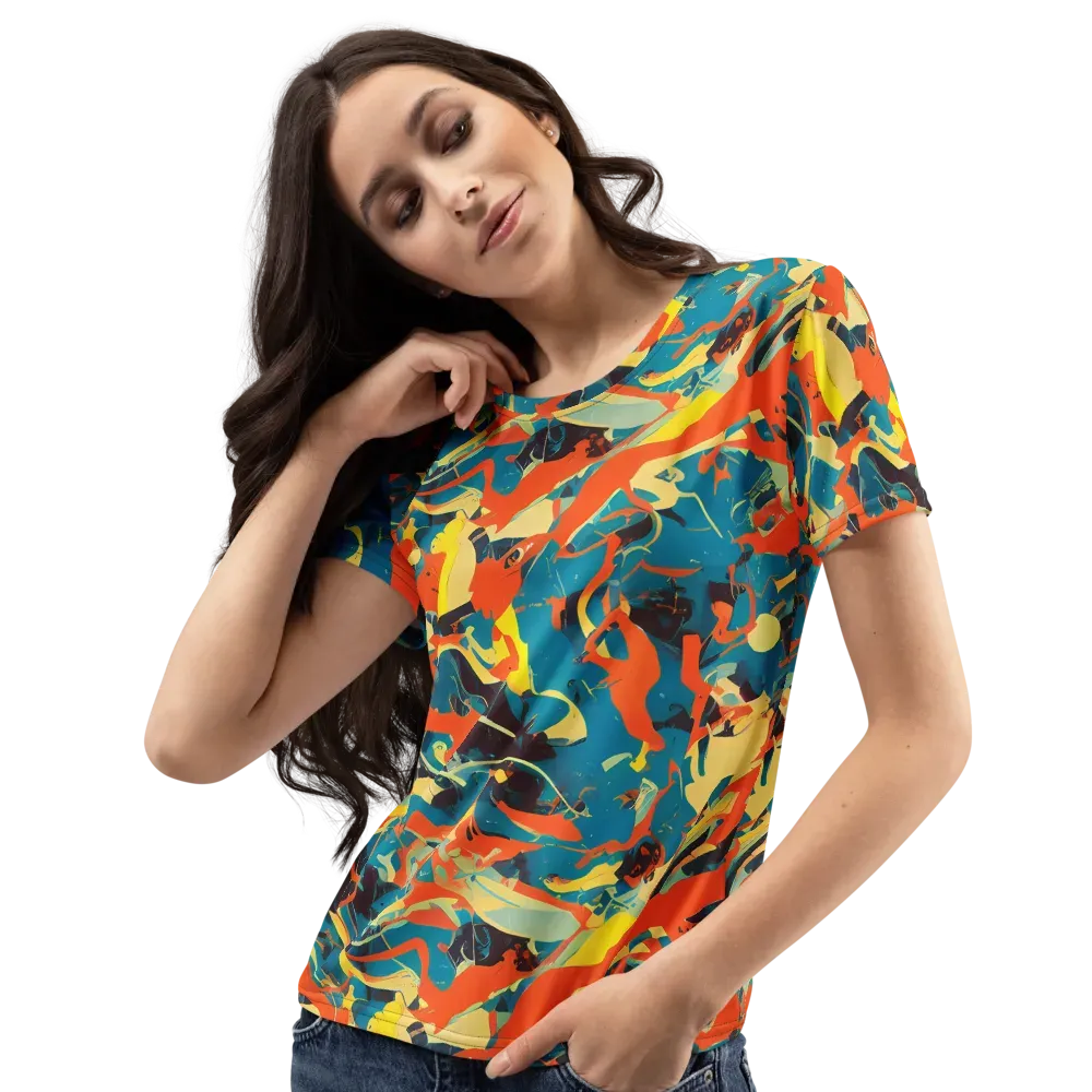 Abstract Tango on Women's Crew Neck T-Shirt — Left Front