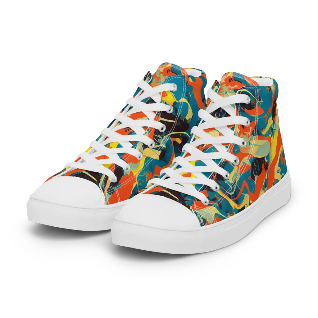 Abstract Tango on Women's High Top Canvas Shoes — Left Front