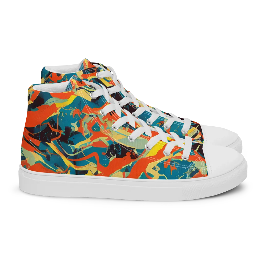 Abstract Tango on Women's High Top Canvas Shoes — Right
