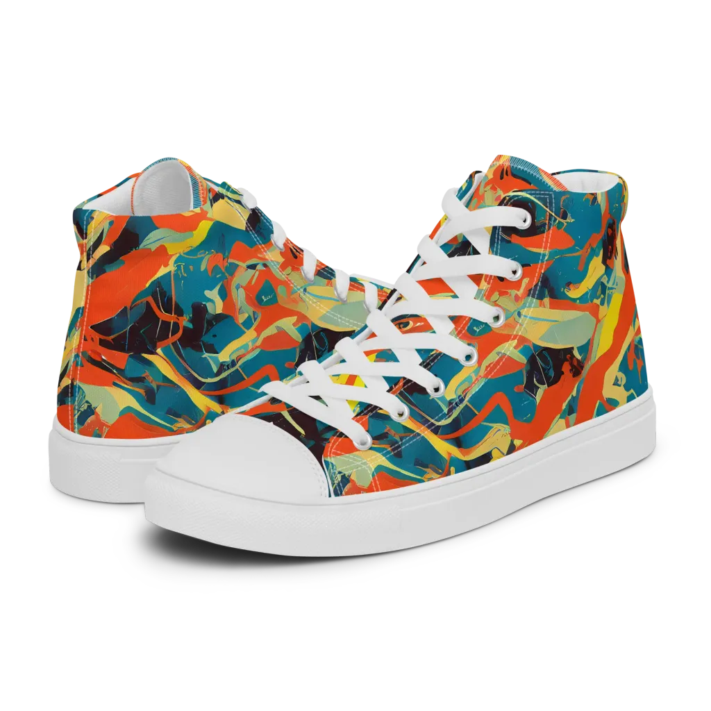 Abstract Tango on Women's High Top Canvas Shoes — Left