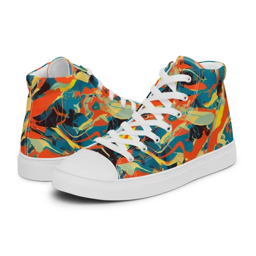 Abstract Tango on a Women's High Top Canvas Shoes