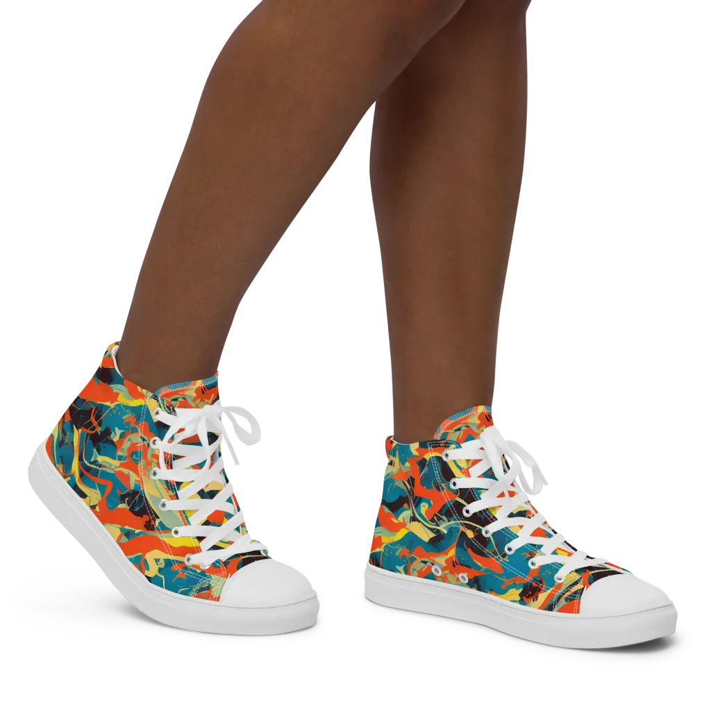 Abstract Tango on Women's High Top Canvas Shoes — Right