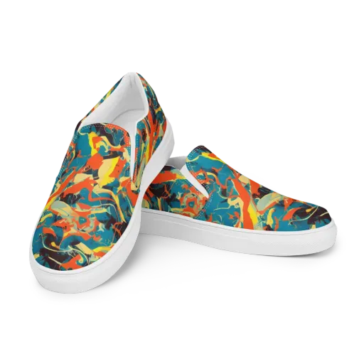 Abstract Tango on a Men's Slip-On Canvas Shoes