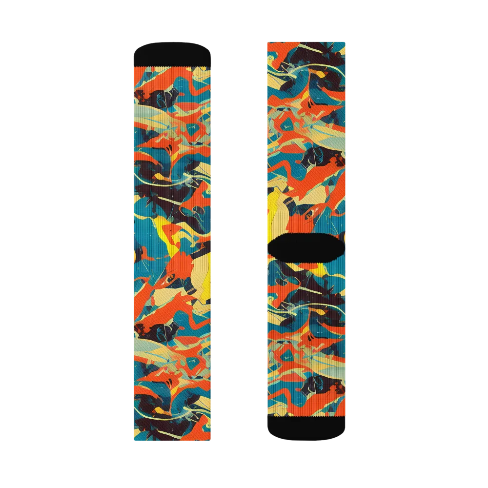 Abstract Tango on Socks — Left Sock