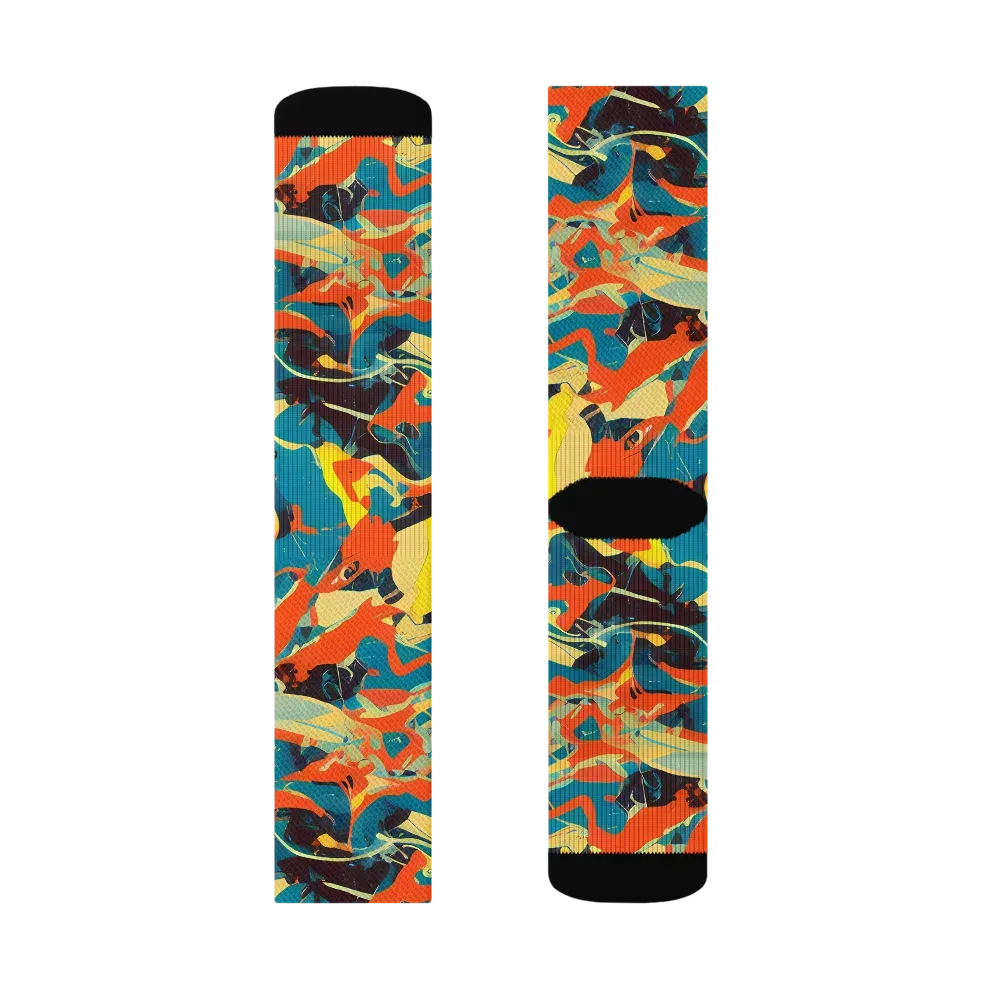 Abstract Tango on Socks — Right Sock