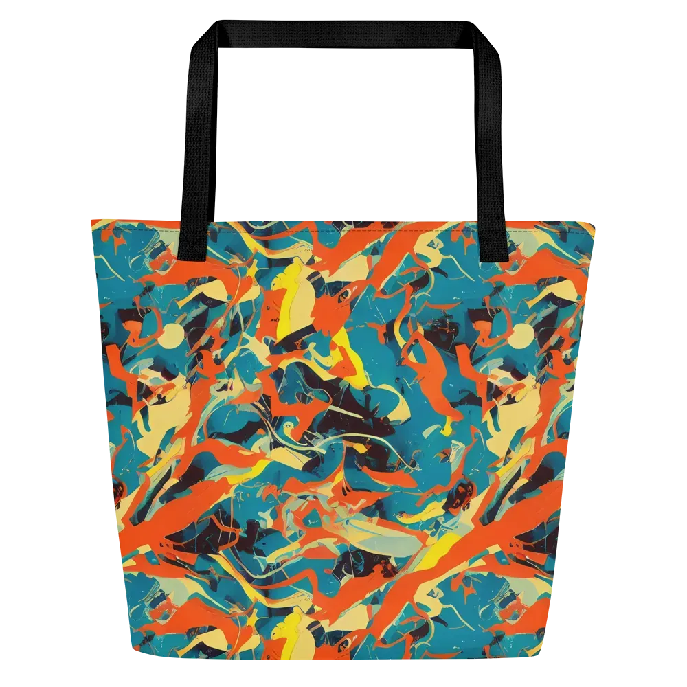 Abstract Tango on Large Tote Bag W/ Pocket — Front