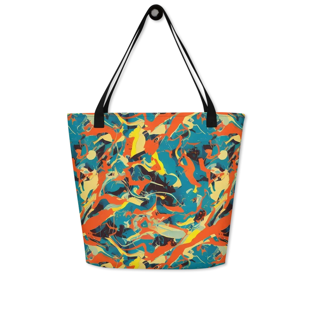 Abstract Tango on Large Tote Bag W/ Pocket — Front
