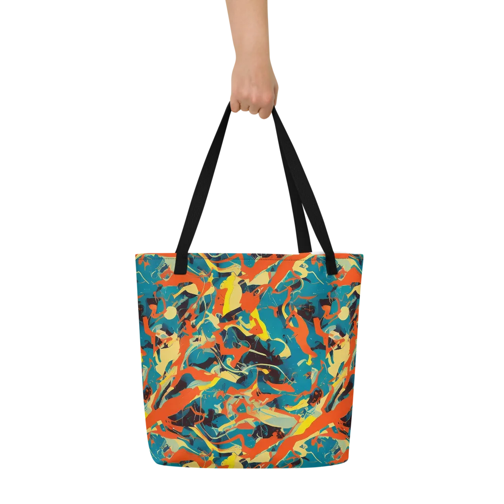 Abstract Tango on Large Tote Bag W/ Pocket — Front
