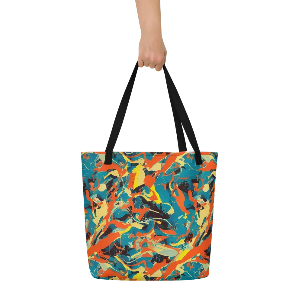 Abstract Tango on Large Tote Bag W/ Pocket — Front