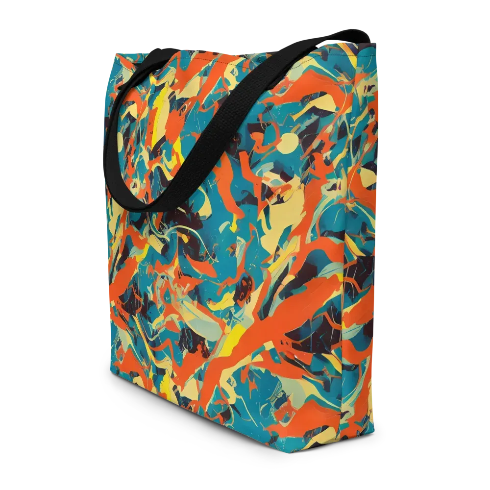 Abstract Tango on Large Tote Bag W/ Pocket — Front
