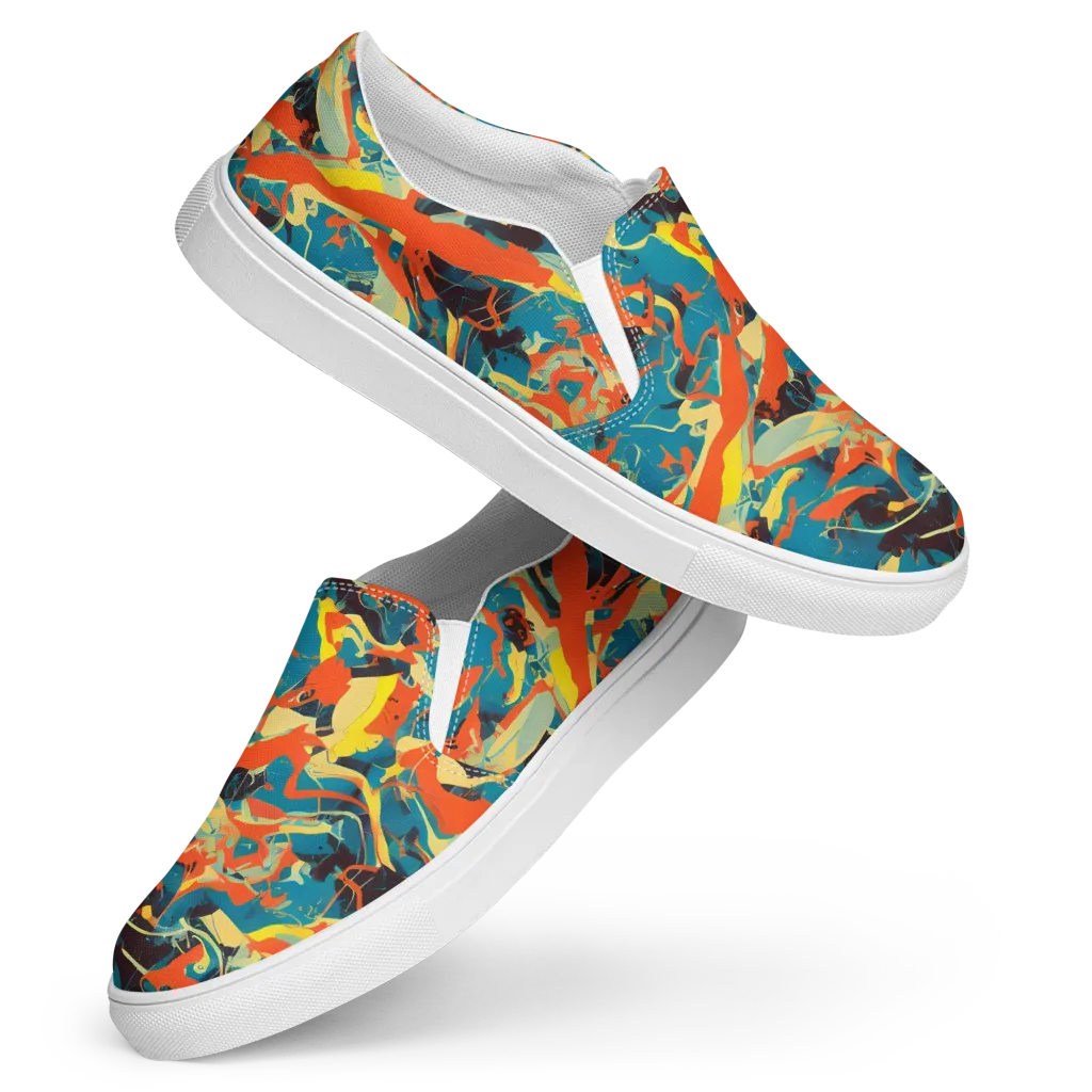 Abstract Tango on Women's Slip-On Canvas Shoes — Front