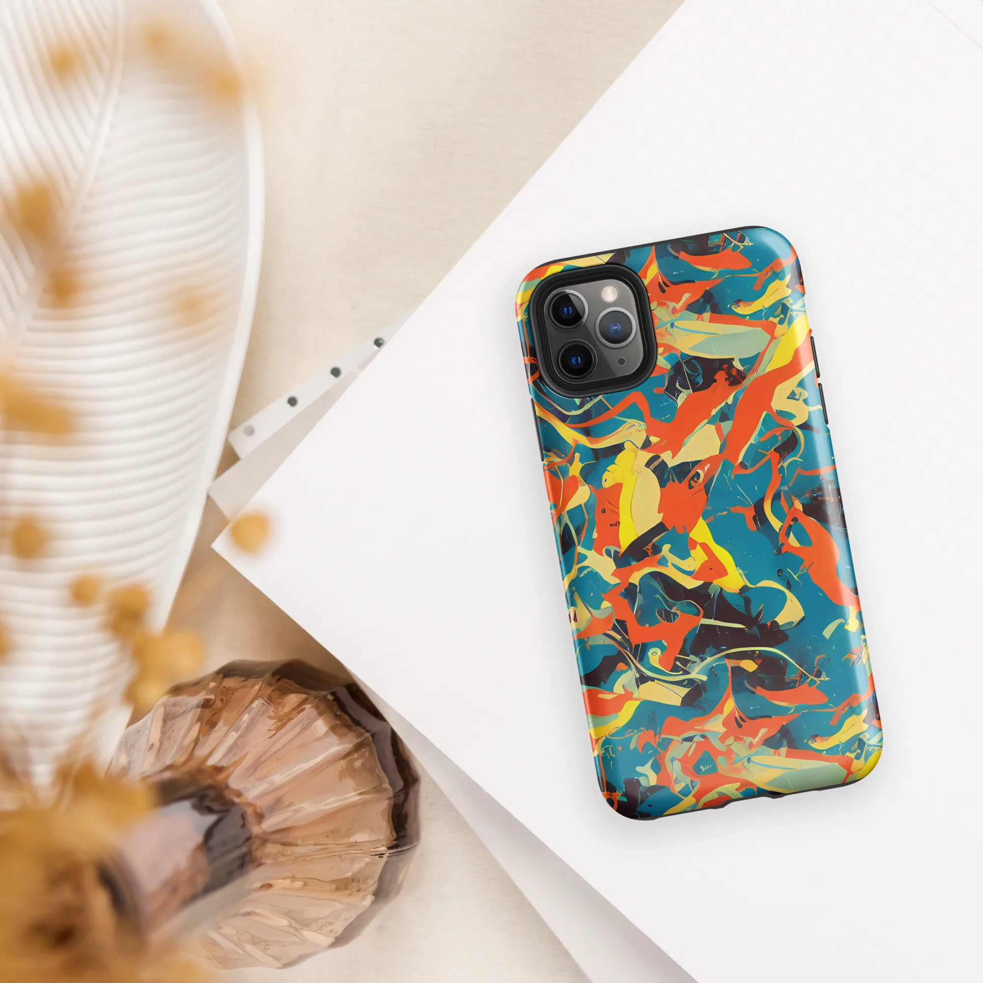 Abstract Tango on Tough Case for iPhone® — Front