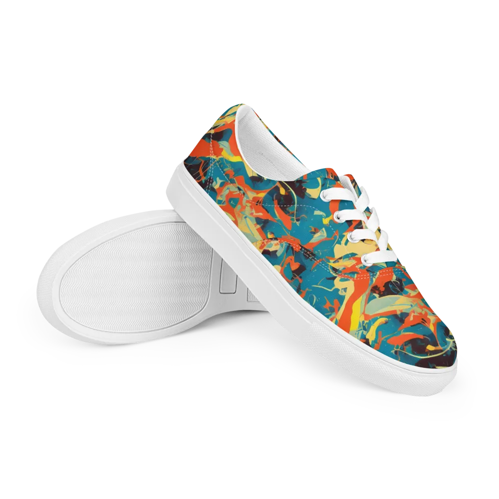 Abstract Tango on Men's Lace-Up Canvas Shoes — Right Front
