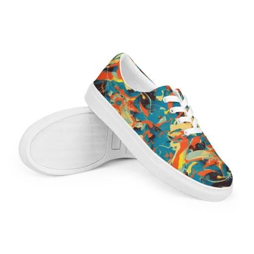 Abstract Tango on a Men's Lace-Up Canvas Shoes