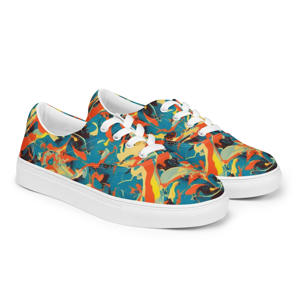 Abstract Tango on Men's Lace-Up Canvas Shoes — Right Front