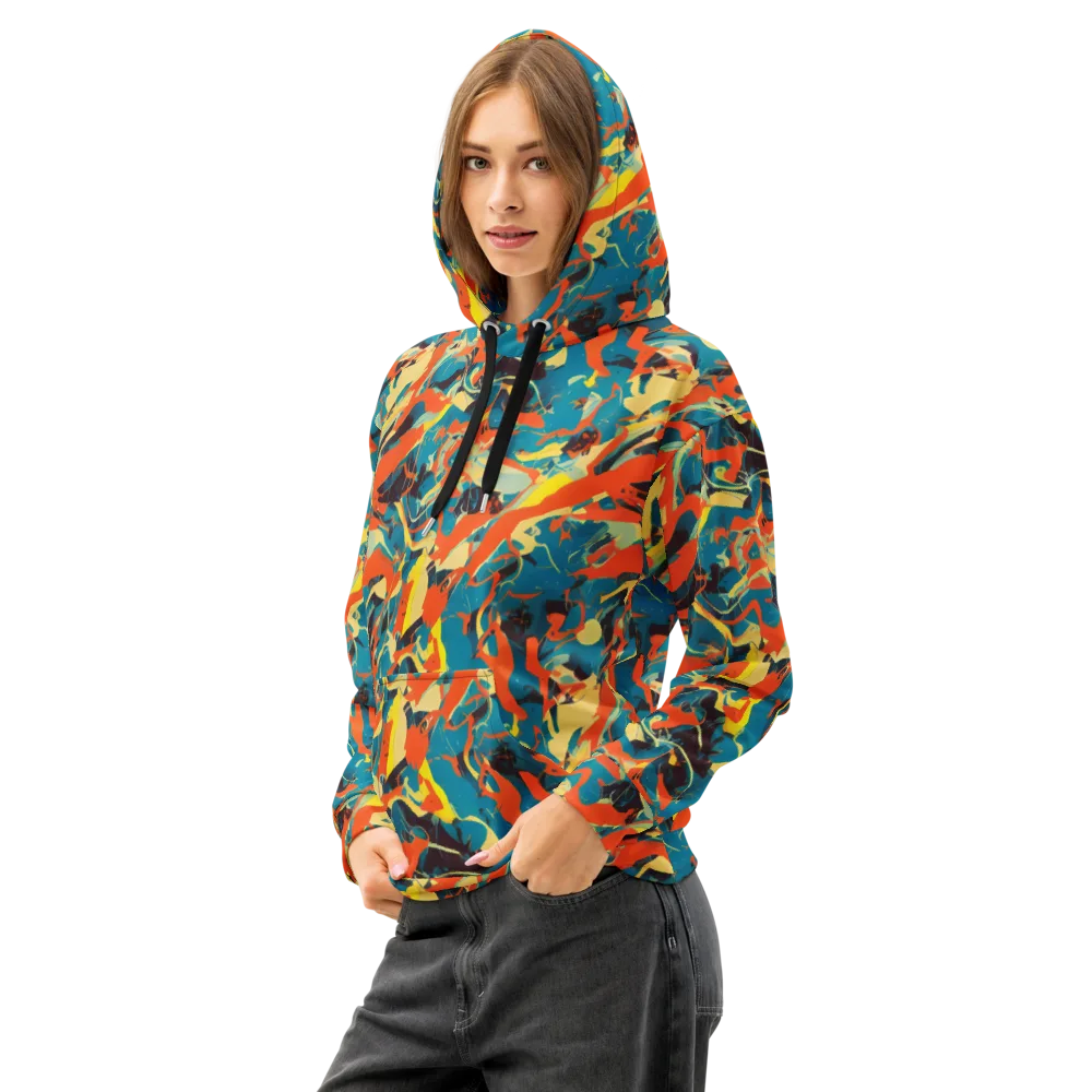Abstract Tango on Cotton Hoodie — Left Front