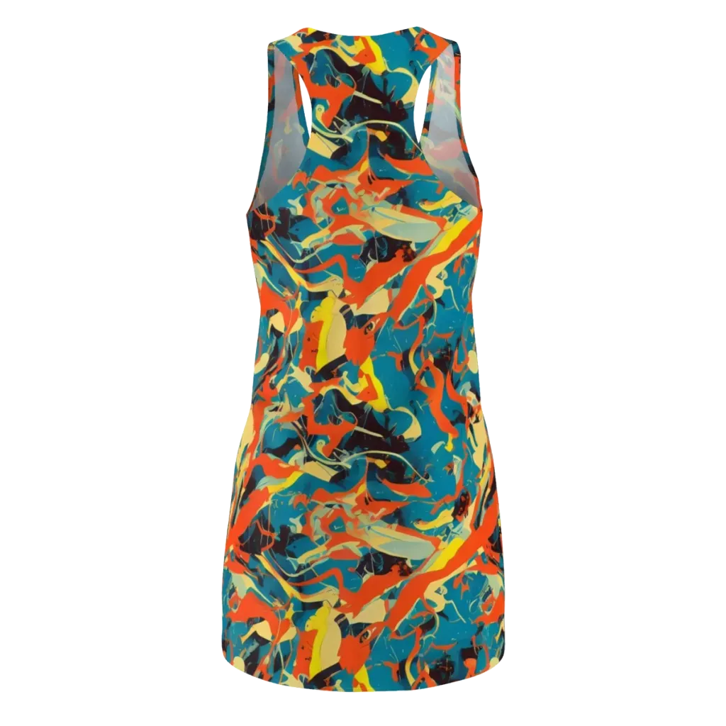 Abstract Tango on Racerback Dress — Back