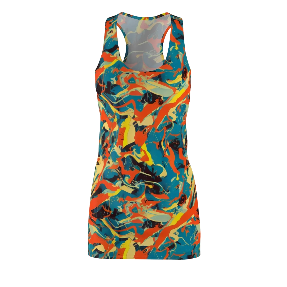 Abstract Tango on Racerback Dress — Front