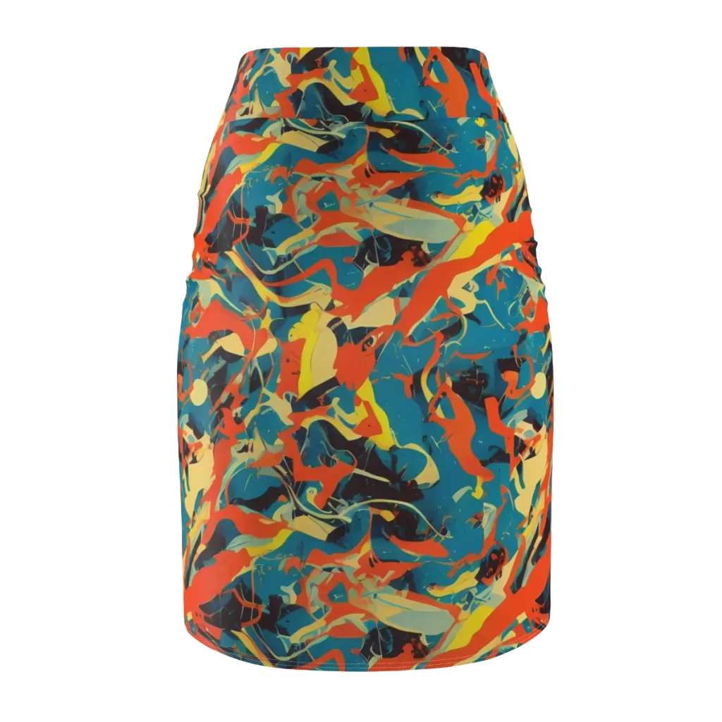 Abstract Tango on Pencil Skirt — Back