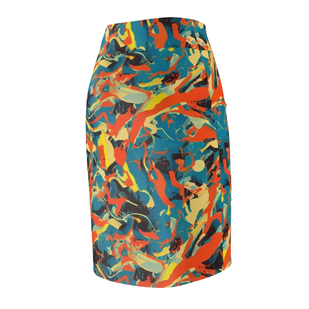Abstract Tango on Pencil Skirt — Back Side