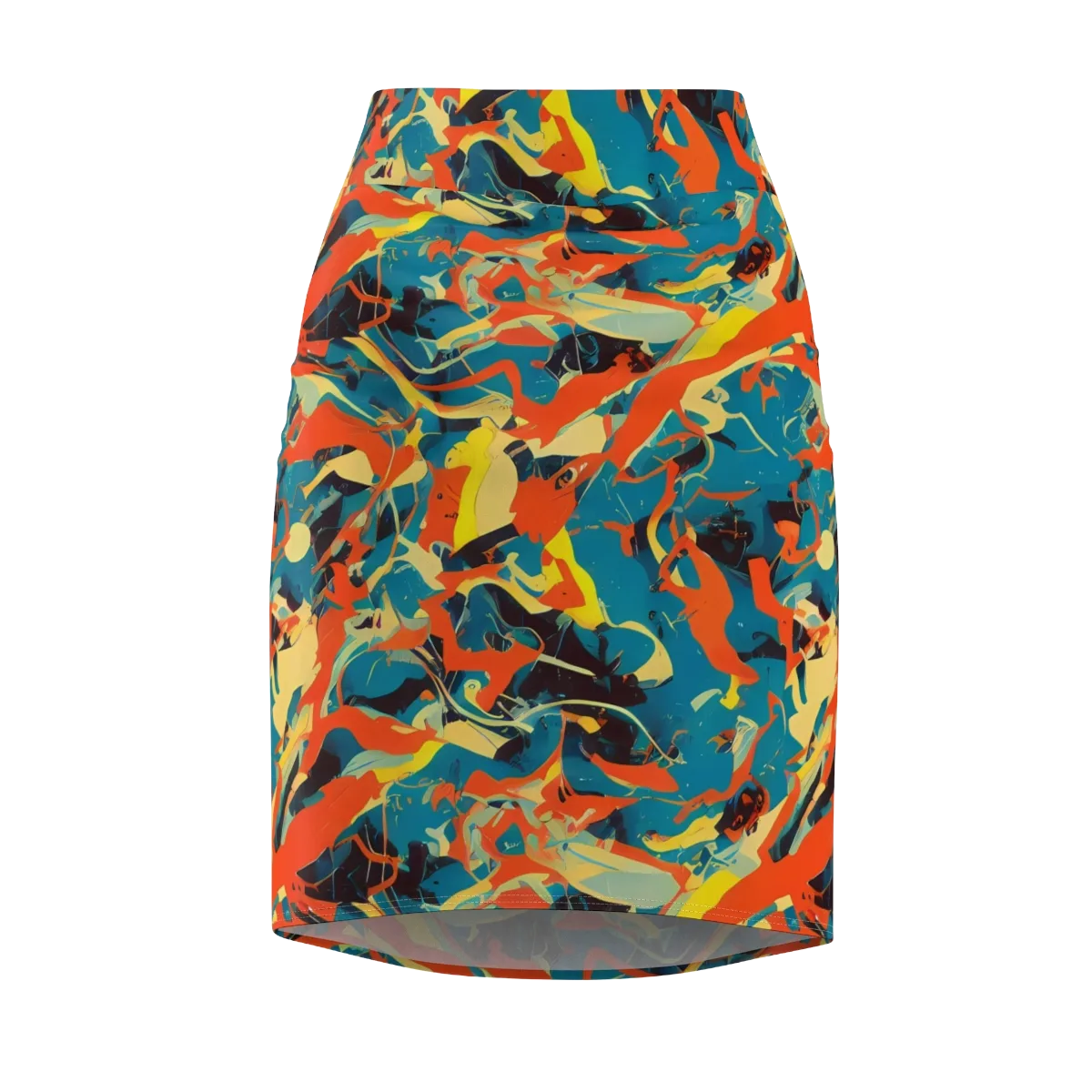 Abstract Tango on Pencil Skirt — Front