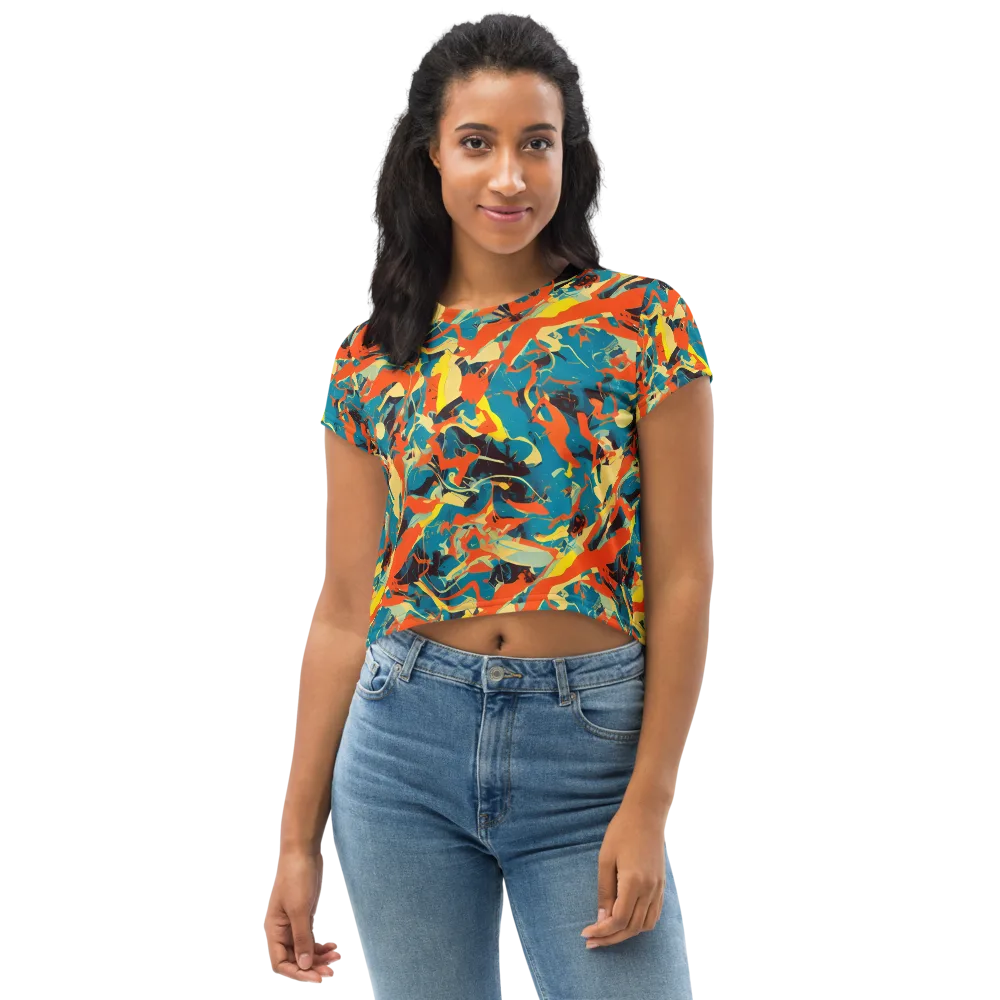 Abstract Tango on Crop Tee — Front