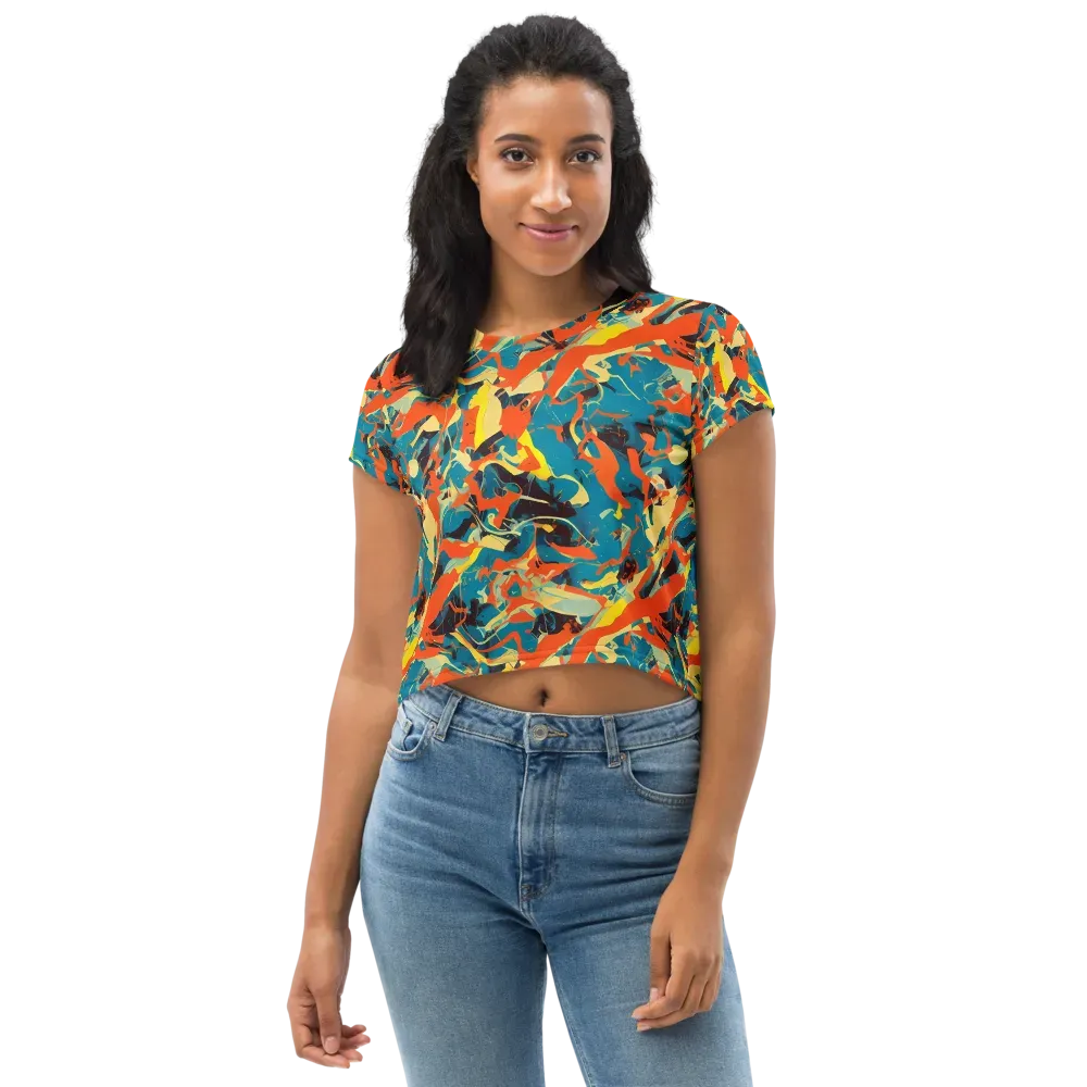Abstract Tango on Crop Tee — Front
