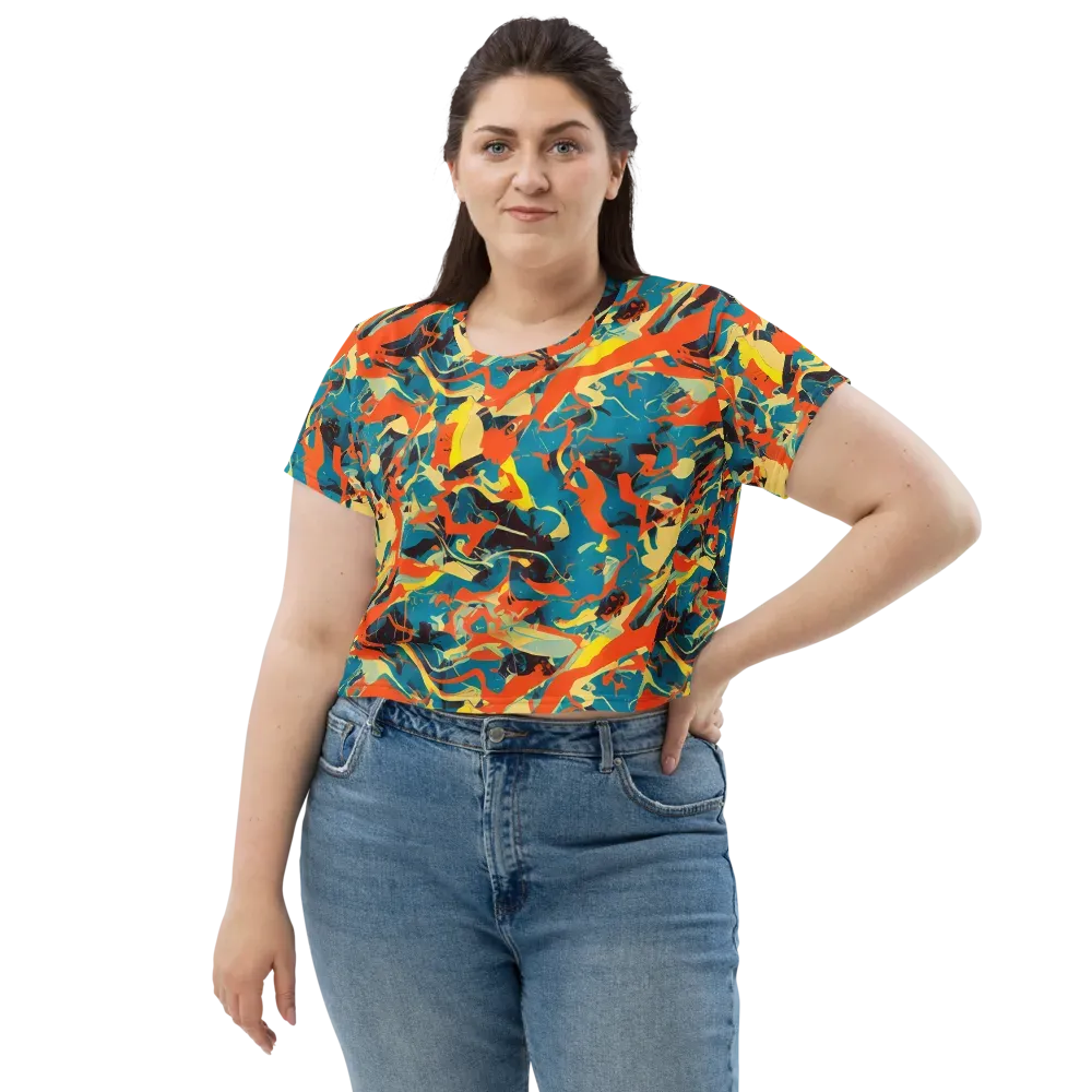 Abstract Tango on Crop Tee — Front