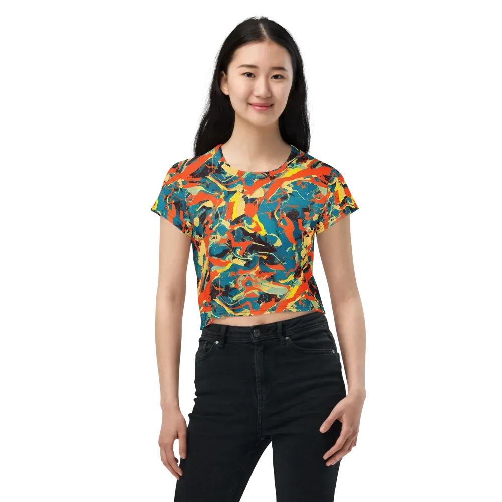 Abstract Tango on Crop Tee — Front