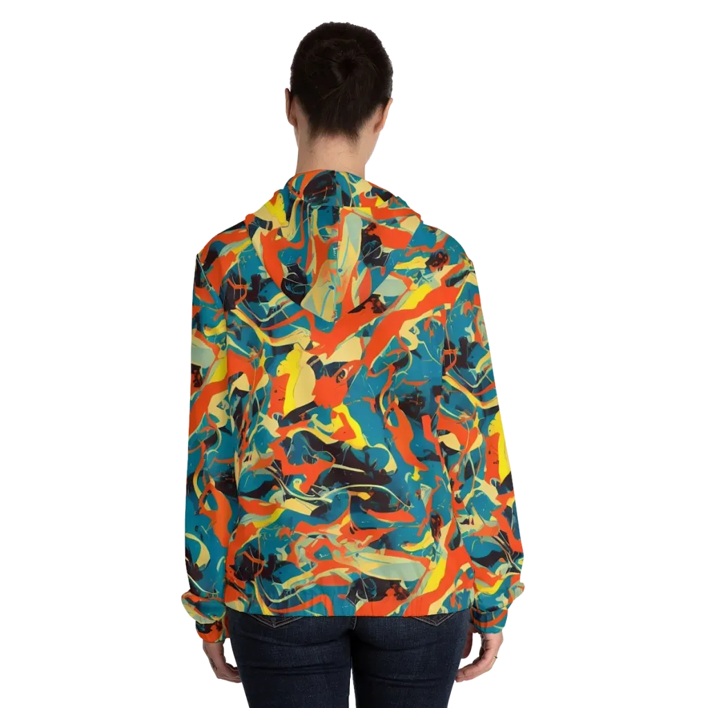 Abstract Tango on Women's Full-Zip Hoodie — Back On Person