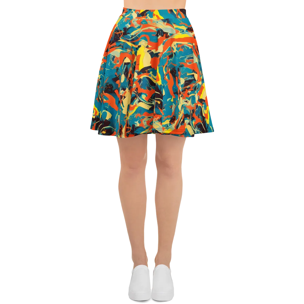 Abstract Tango on Skater Skirt — Front