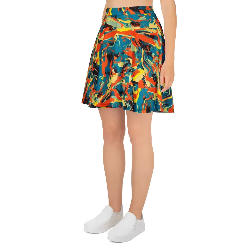 Abstract Tango on Skater Skirt — Left