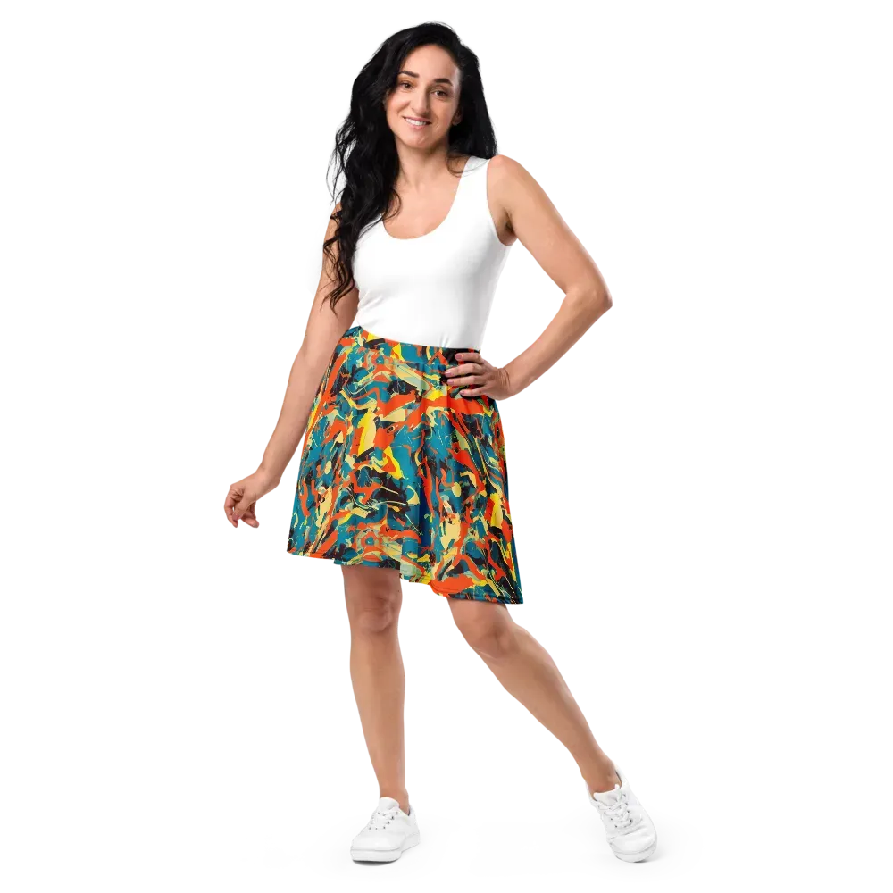 Abstract Tango on Skater Skirt — Front
