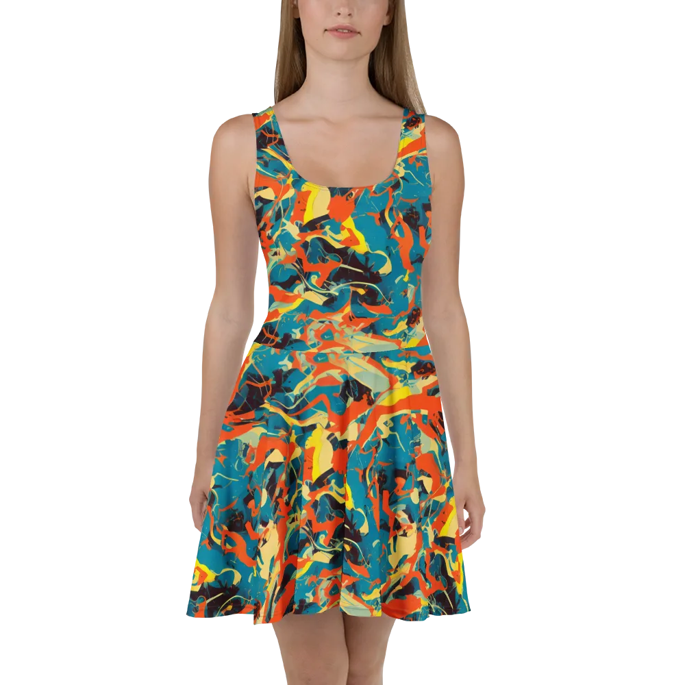 Abstract Tango on Skater Dress — Front