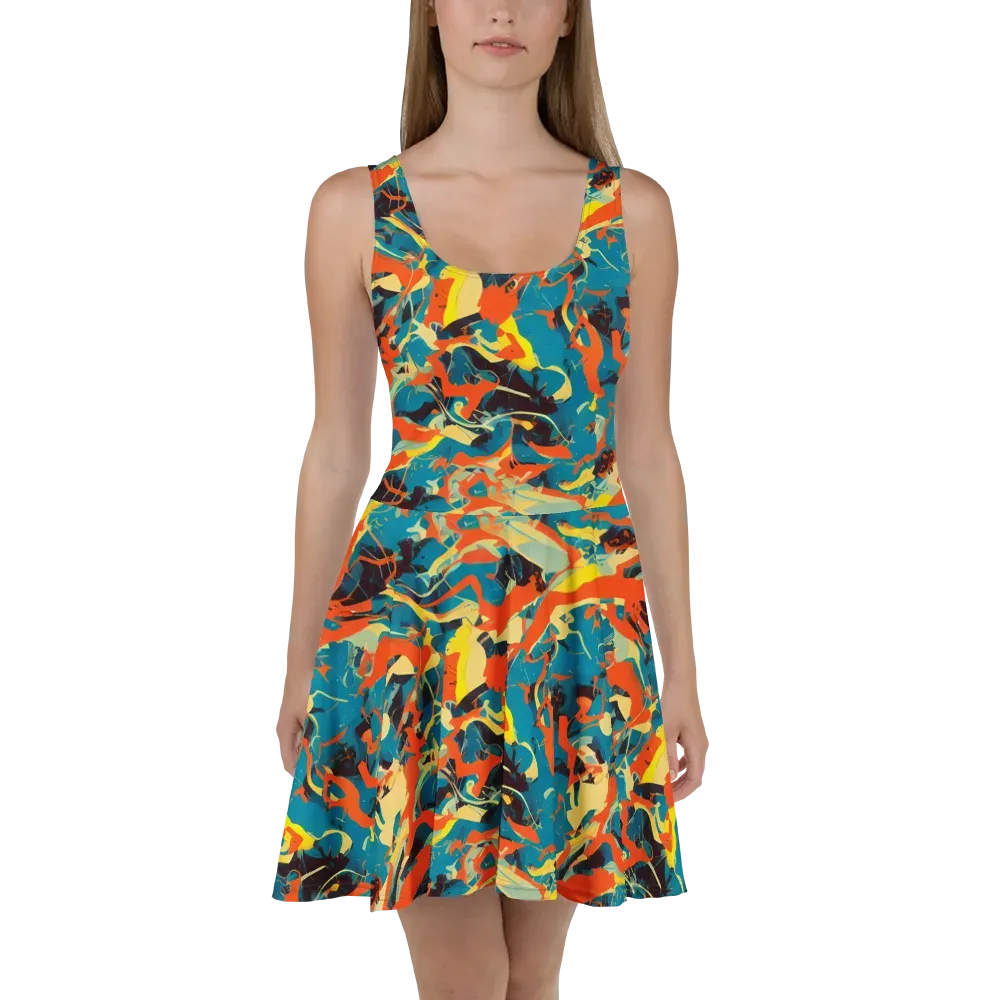 Abstract Tango on Skater Dress — Front