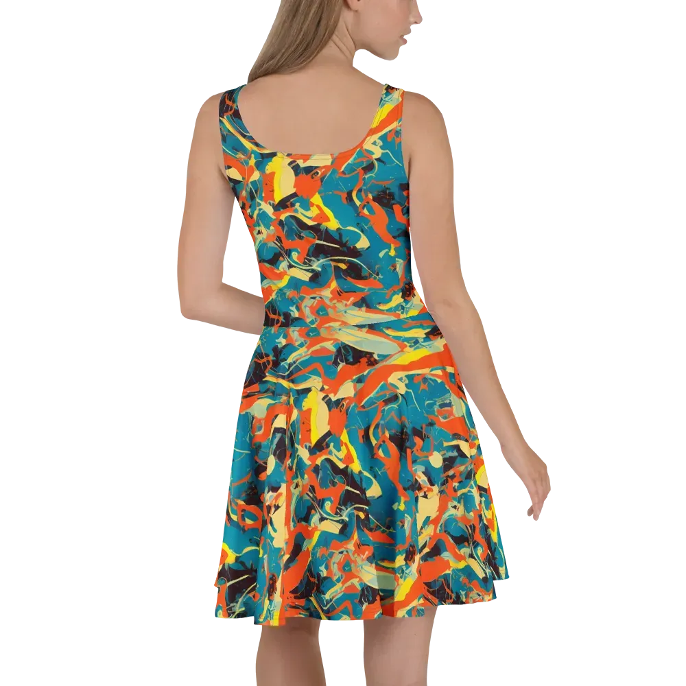 Abstract Tango on Skater Dress — Back