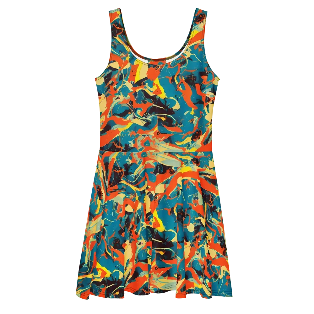 Abstract Tango on Skater Dress — Front