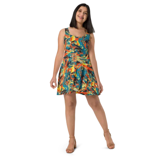 Abstract Tango on a Skater Dress