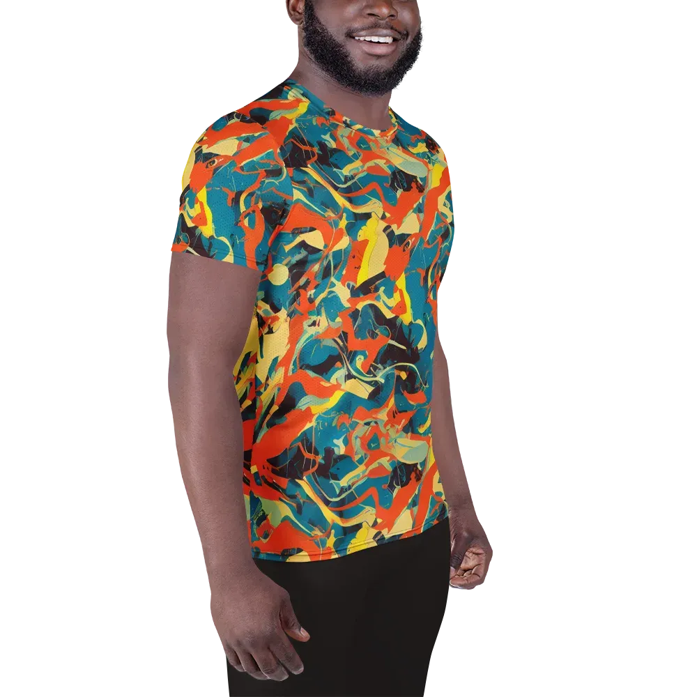 Abstract Tango on Men's Athletic T-Shirt — Right