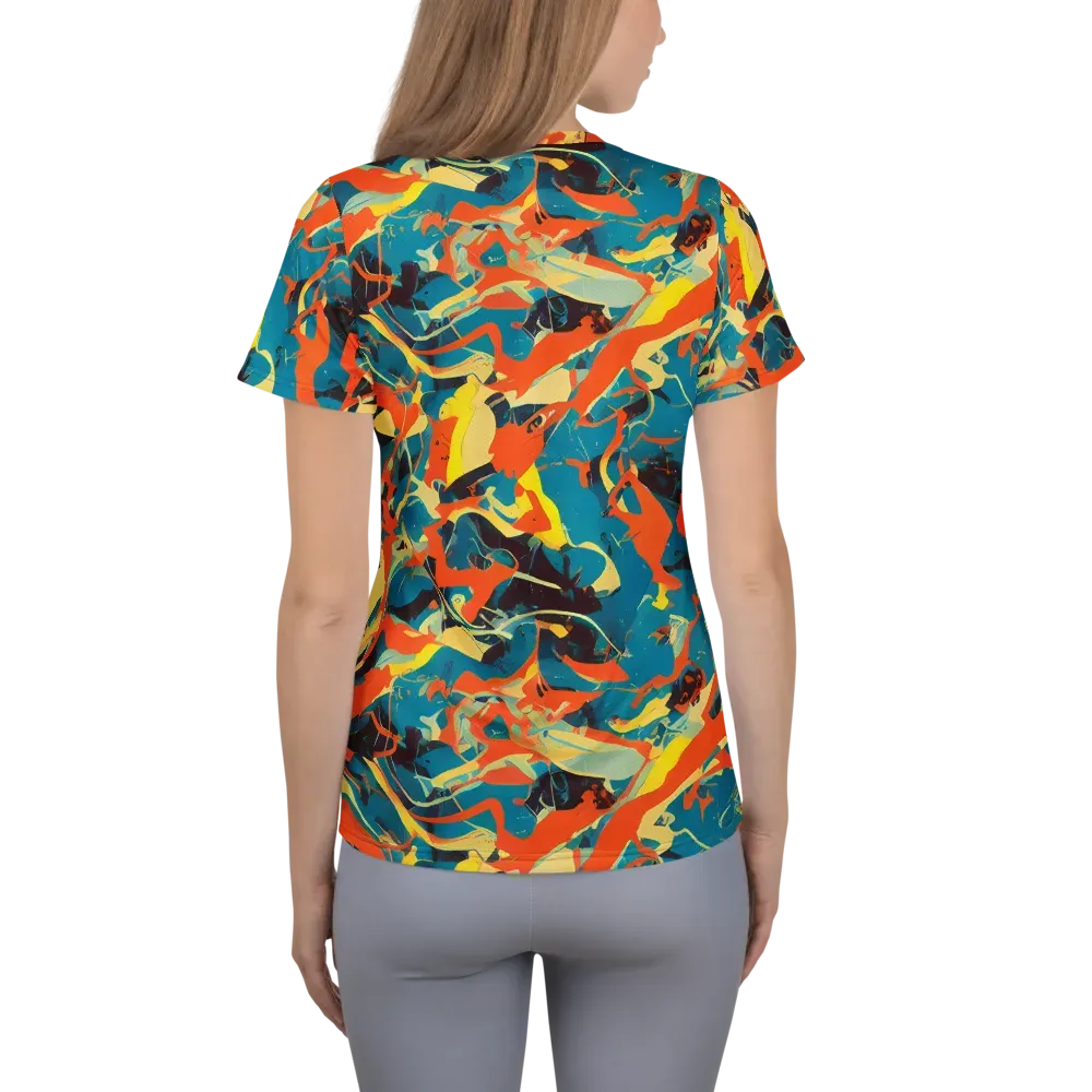 Abstract Tango on Women's Athletic T-Shirt — Back