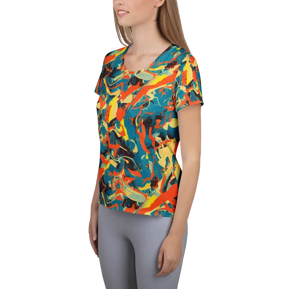 Abstract Tango on Women's Athletic T-Shirt — Left