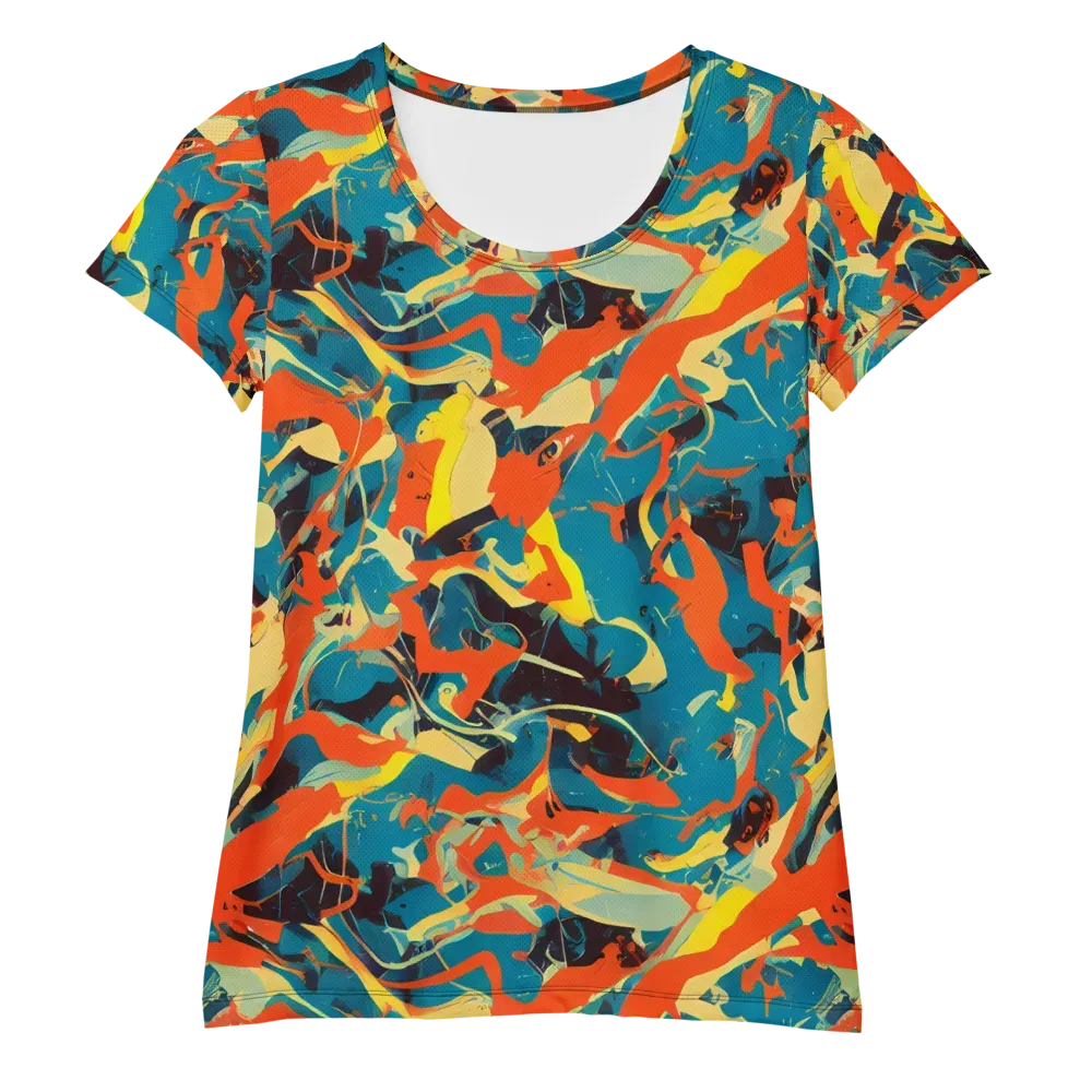 Abstract Tango on Women's Athletic T-Shirt — Front
