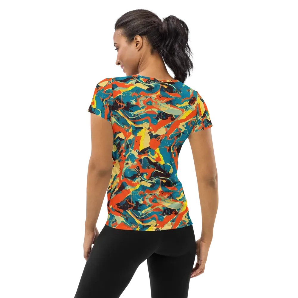 Abstract Tango on Women's Athletic T-Shirt — Back