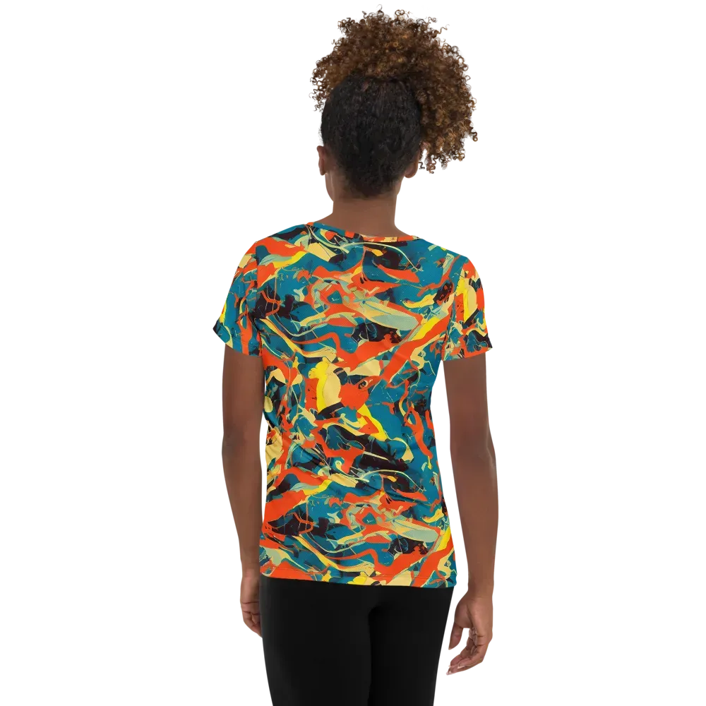 Abstract Tango on Women's Athletic T-Shirt — Back