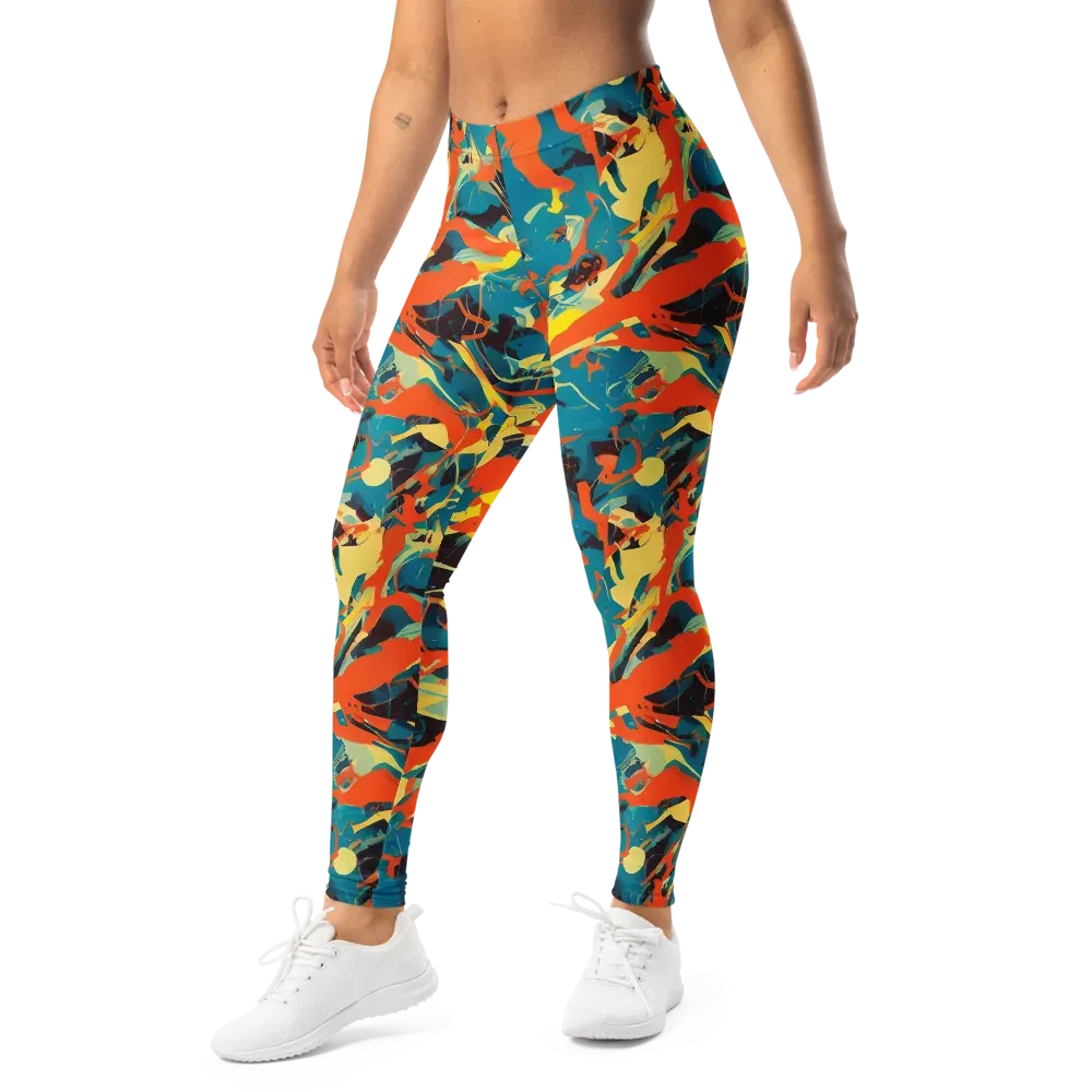 Abstract Tango on Leggings — Left Front